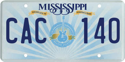 MS license plate CAC140
