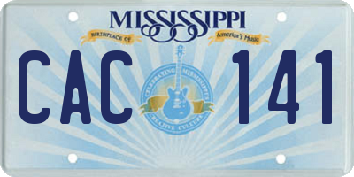 MS license plate CAC141