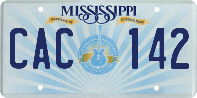 MS license plate CAC142