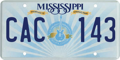 MS license plate CAC143