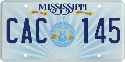 MS license plate CAC145