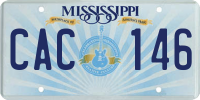 MS license plate CAC146