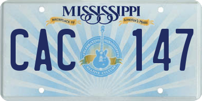 MS license plate CAC147