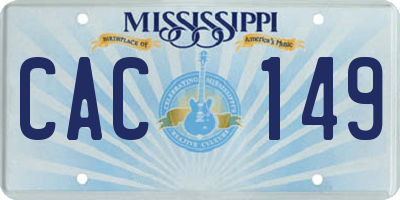 MS license plate CAC149