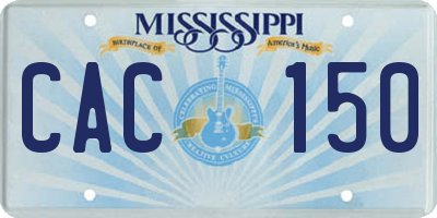 MS license plate CAC150