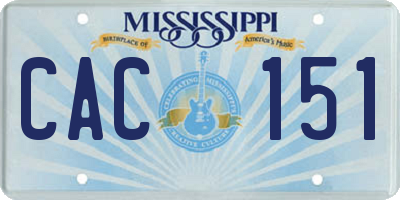 MS license plate CAC151