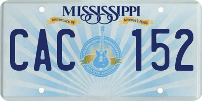 MS license plate CAC152