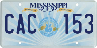 MS license plate CAC153