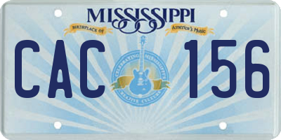 MS license plate CAC156