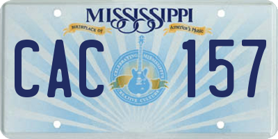 MS license plate CAC157