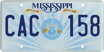 MS license plate CAC158