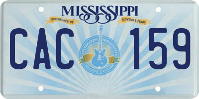 MS license plate CAC159