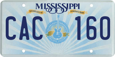 MS license plate CAC160