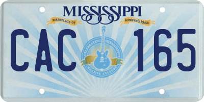 MS license plate CAC165