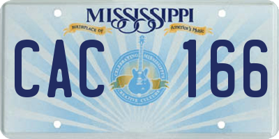 MS license plate CAC166
