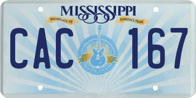 MS license plate CAC167