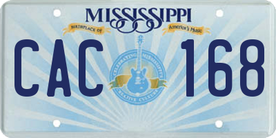 MS license plate CAC168