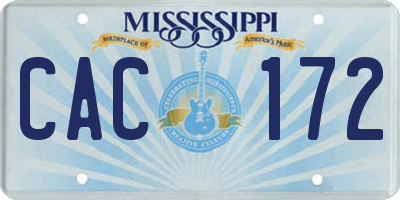 MS license plate CAC172