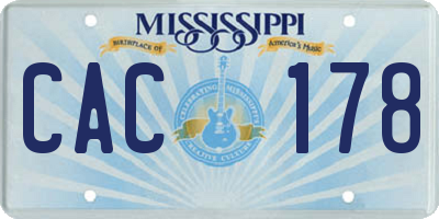 MS license plate CAC178