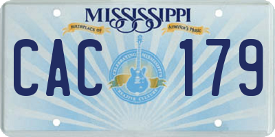 MS license plate CAC179