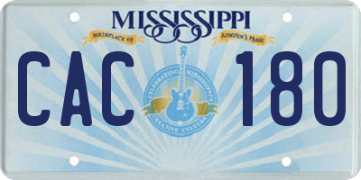 MS license plate CAC180