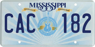 MS license plate CAC182