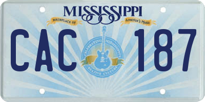 MS license plate CAC187