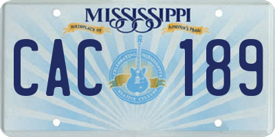 MS license plate CAC189