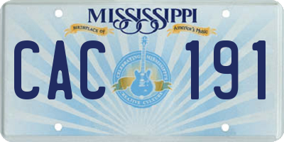 MS license plate CAC191