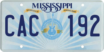 MS license plate CAC192