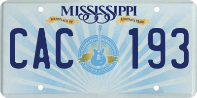 MS license plate CAC193