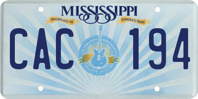 MS license plate CAC194
