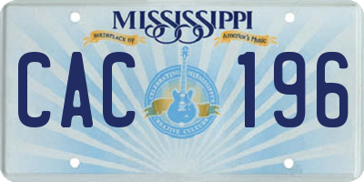 MS license plate CAC196