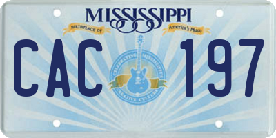 MS license plate CAC197