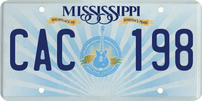 MS license plate CAC198