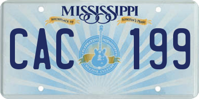 MS license plate CAC199