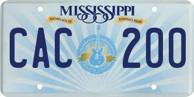 MS license plate CAC200