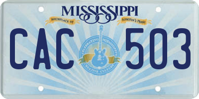 MS license plate CAC503