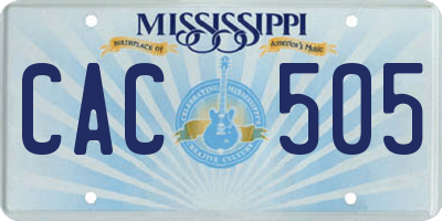 MS license plate CAC505