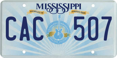 MS license plate CAC507