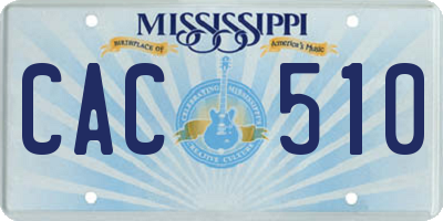 MS license plate CAC510
