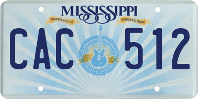 MS license plate CAC512