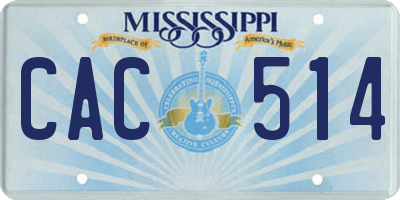 MS license plate CAC514