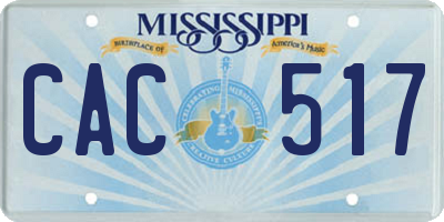 MS license plate CAC517