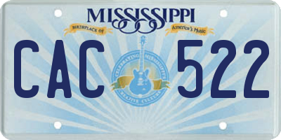 MS license plate CAC522