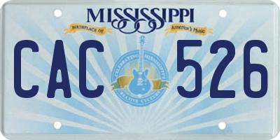 MS license plate CAC526