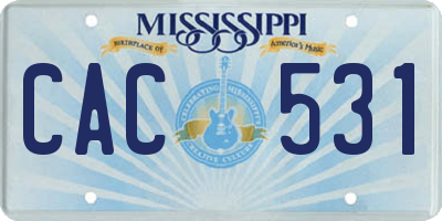 MS license plate CAC531