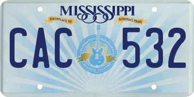 MS license plate CAC532