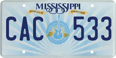 MS license plate CAC533