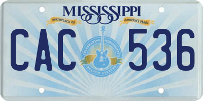 MS license plate CAC536